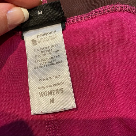 (M) Patagonia Lightweight Shorts Magenta Pink Leaf Print Polka Dot Medium 3.5” - Picture 9 of 11